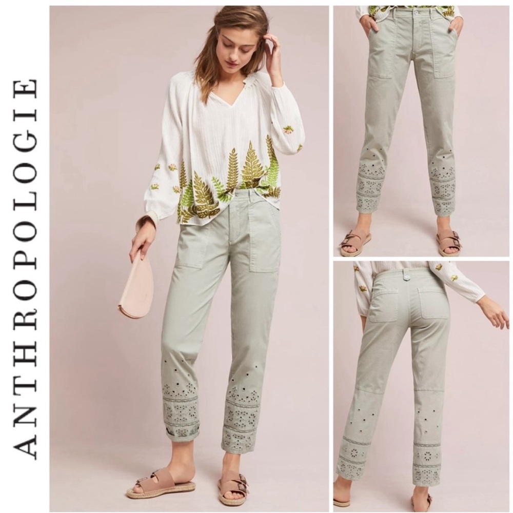 Anthropologie Eyelet Wanderer Utility Pants size‎ 26 - Picture 2 of 16